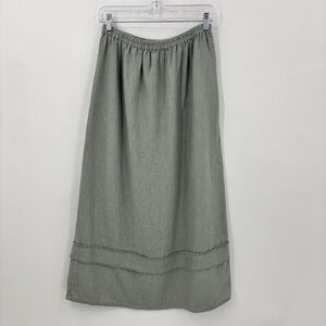 Sweet Jessie Linen Skirt Maxi Medium Sage Green Lagenlook Minimalist Coastal